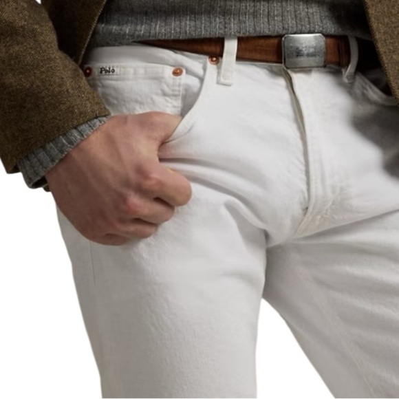 Polo Ralph Lauren The Varick Slim Straight White Jeans 30 X 30 - Picture 11 of 12